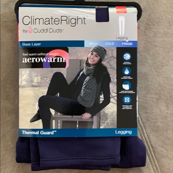 Cuddl Duds Climateright Navy Leggings 